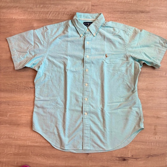 Ralph Lauren Classic Fit Short Sleeve Button Down Shirt W/ Button Collar Size XL - Picture 2 of 9